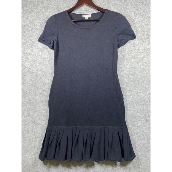 St. John Sport Dresses & Skirts - St. John Sport Navy Blue Wool Blend Knit Pleated Drop Waist Dress Small
